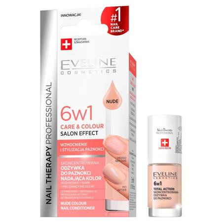 Eveline Nail Therapy Care&Colour 6w1 odżywka do paznokci nadająca kolor Nude 5ml