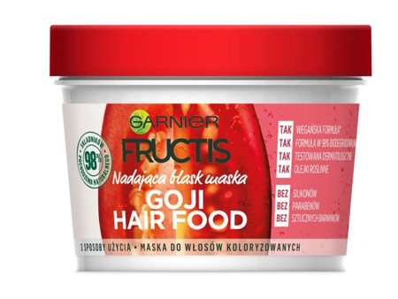 Garnier Fructis Goi Hair Food Maska do włosów farbowanych Jagody Goji 390 ml,